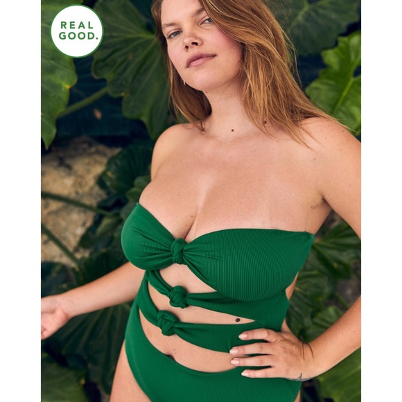 NEW Aerie ribbed triple knot one piece swimsuit 💚 - Picture 8 of 13